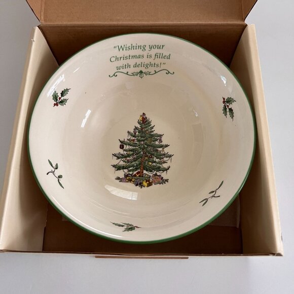 NOS Vintage 2003 Spode Christmas Tree 6" Revere Bowl Holiday Dish Collectible - Picture 2 of 14